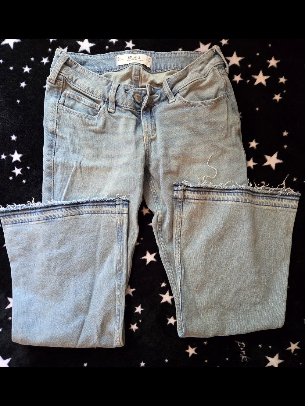 Hollister Light Wash Bootcut Jeans with Frayed Hem